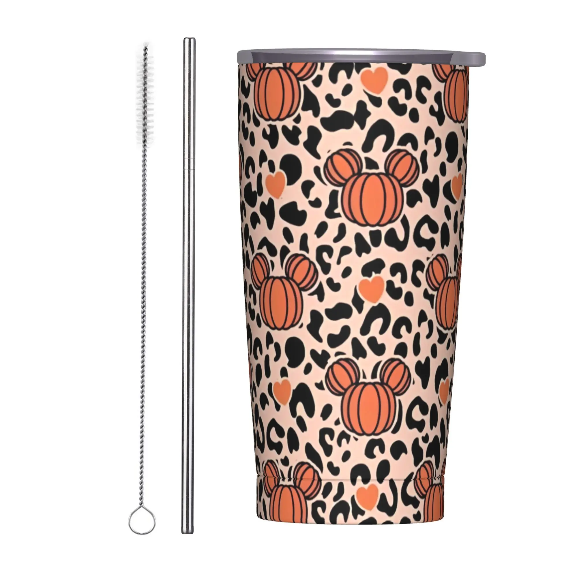 

Cute Cartoon Pumpkin Mickey Mouse Tumbler Vacuum Insulated Thermal Cup Stainless Steel Outdoor Mugs Hot Cold Drink, 20oz