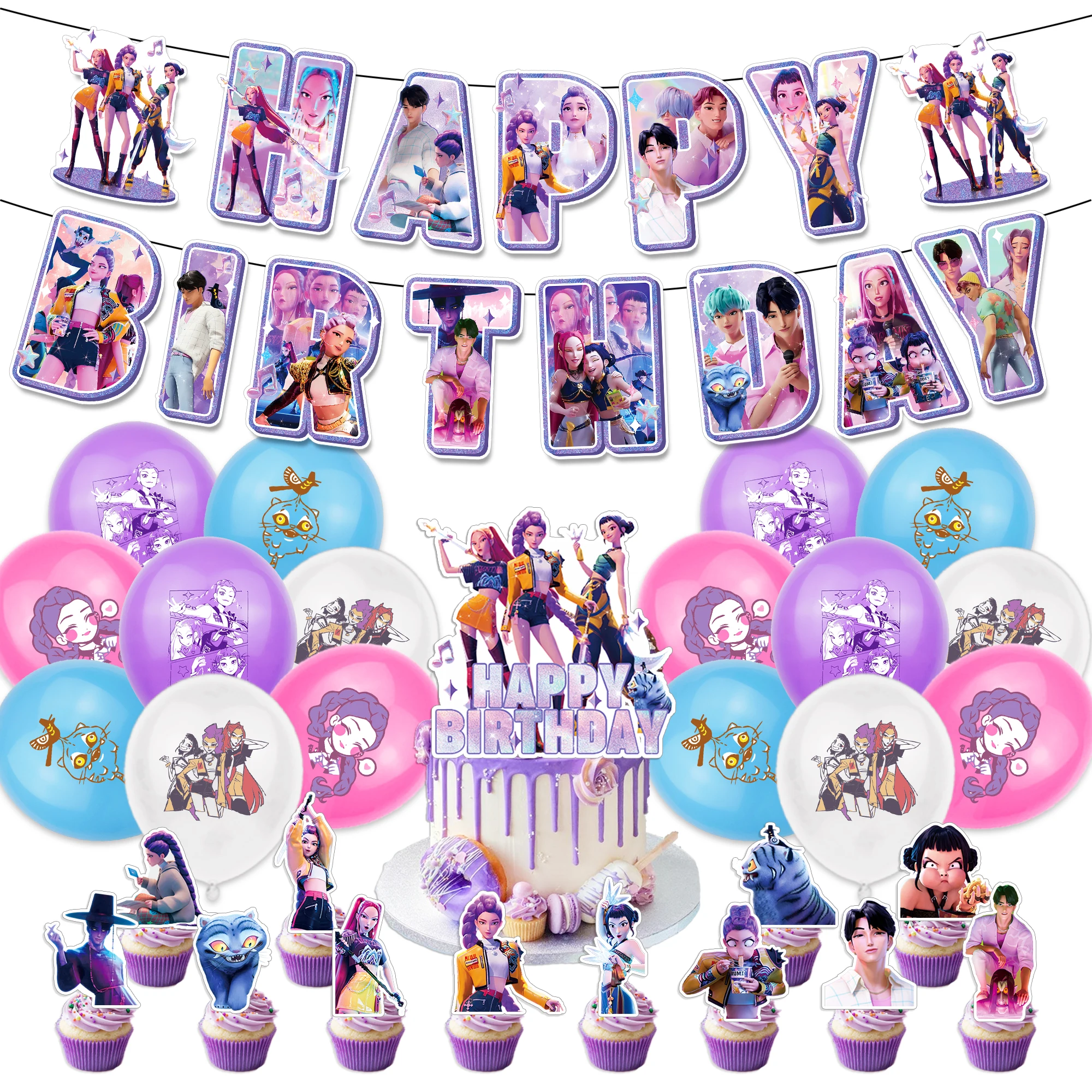 kpop demon jagers eetbare taart topper gepersonaliseerde kpop verjaardag decor