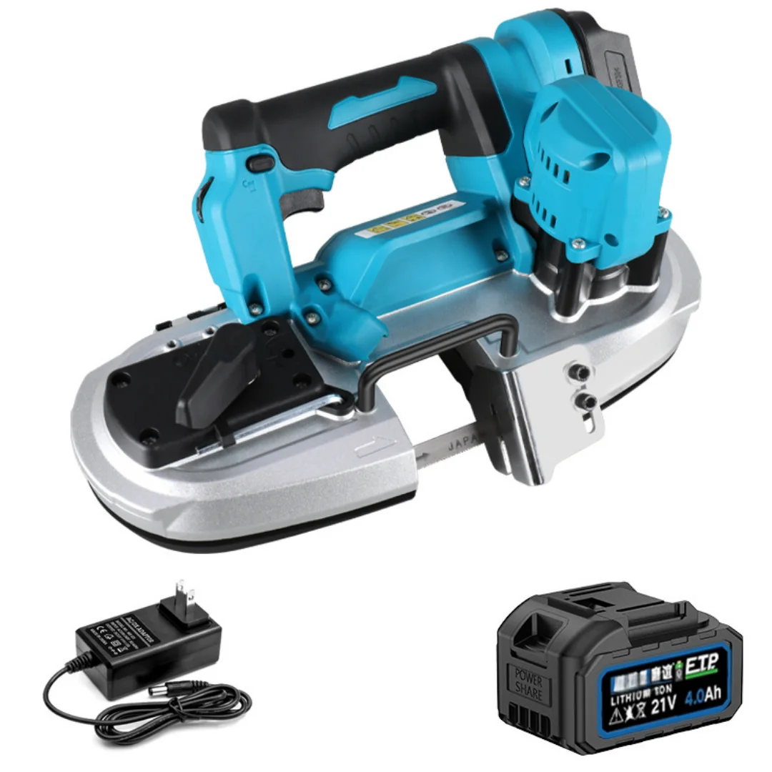 21V Cordless Band Saw Machine Lithium Electric Band Saw Brushless Handheld Lightweight Mobile Power Tools For Cutting Metal Wood