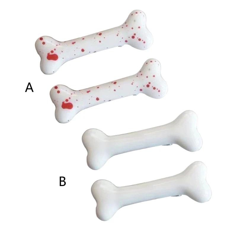 Y1UB Halloween Dog Bone Hair Clip Plastic Bone Hairpin Hair Barrettes Y2K Hair Pin