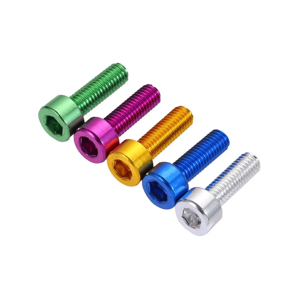 

Accessories MTB Bike 7 Colors M5 Road Bike Water Bottle Cage Bolts Bike Bottle Holder Screw Kettle Rack Screw Aluminum Alloy