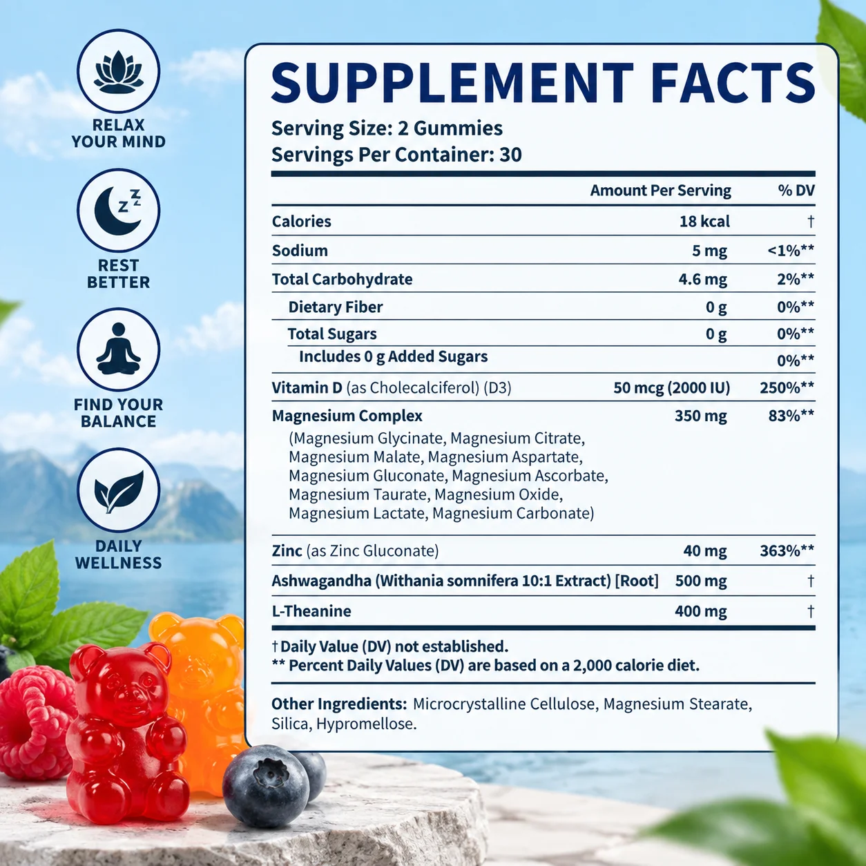 14 in 1 Magnesium Complex - Relaxation, Calm Mind, Soothes Nerves, Supports Bone, Muscle and Heart Health,Improve Mental Clarity