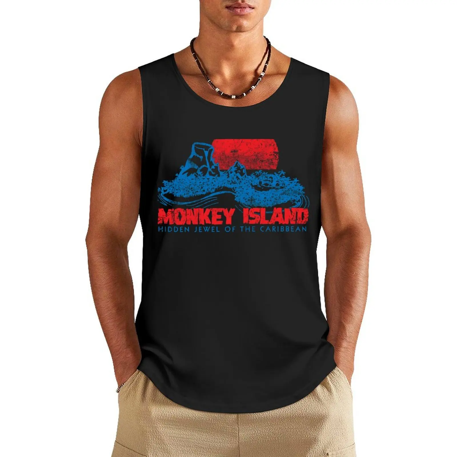 

Monkey Island Tank Top vests for men singlet for men gym training accessories gym Men's t-shirts