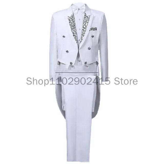 Men's Tuxedo Suits Set Classic Formal Tailcoat Tuxedo 2 Pcs Sets Women Fashion Party Wedding Prom Clothing Male (Jacket+Pants)