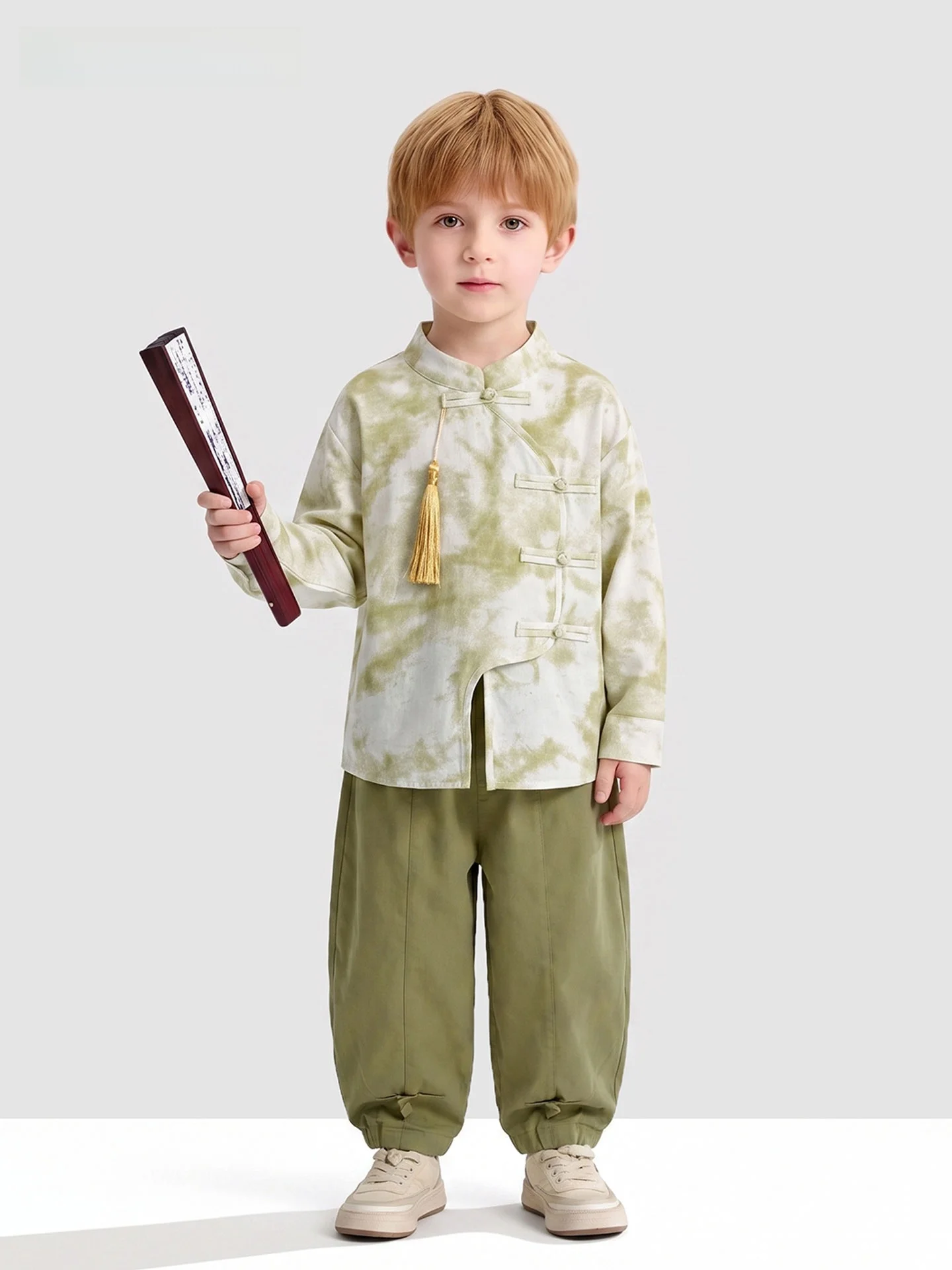new-2026-chinese-style-boys-autumn-outfit-traditional-hanfu-children's-clothing-set-two-pieces-korean-version-wear-resistant