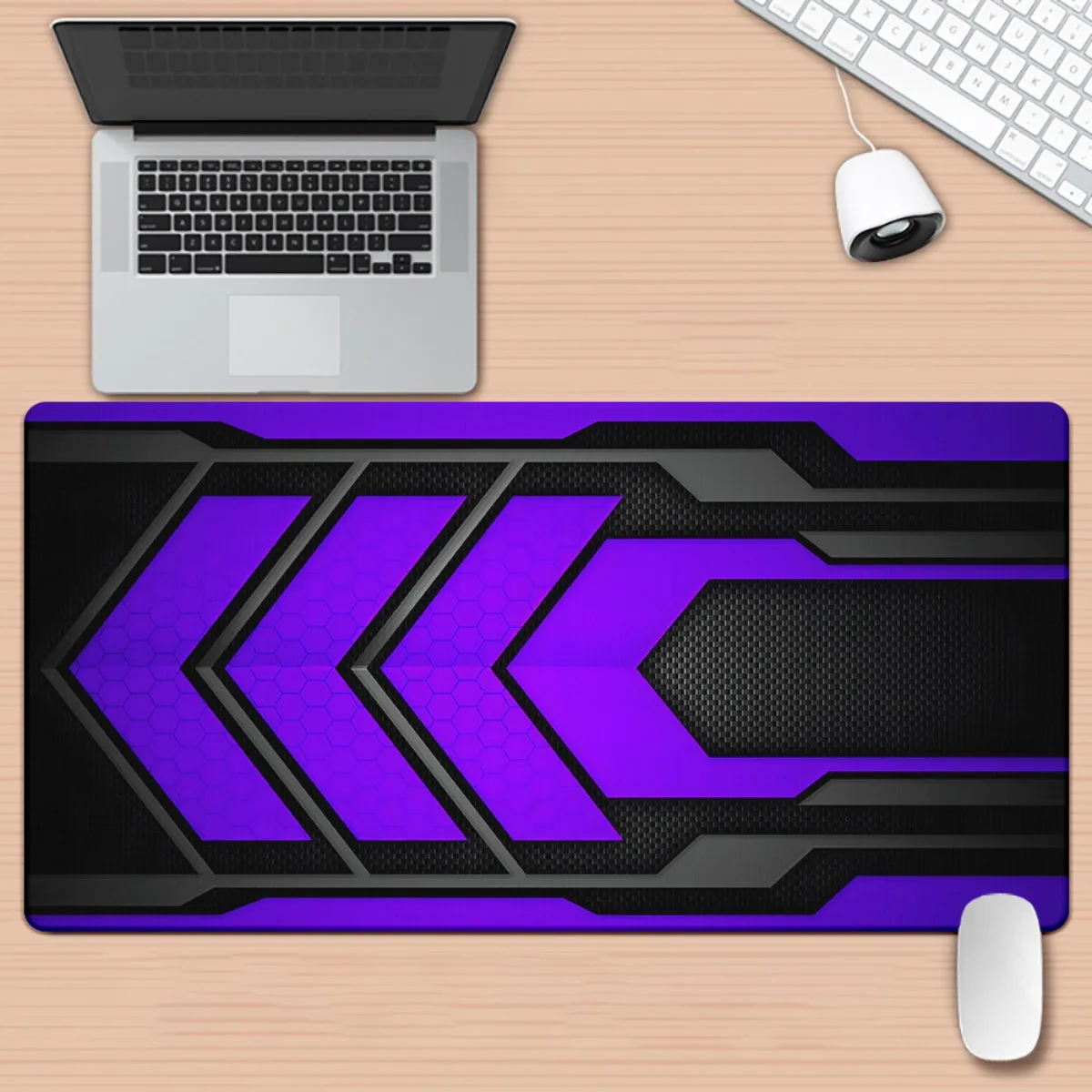 Brand Sci-Fi Purple Iron Art XXL Desk Mat HD Printed Multi Functional Gaming Mouse Pad Keyboard Office Computer PC Gamer Mat