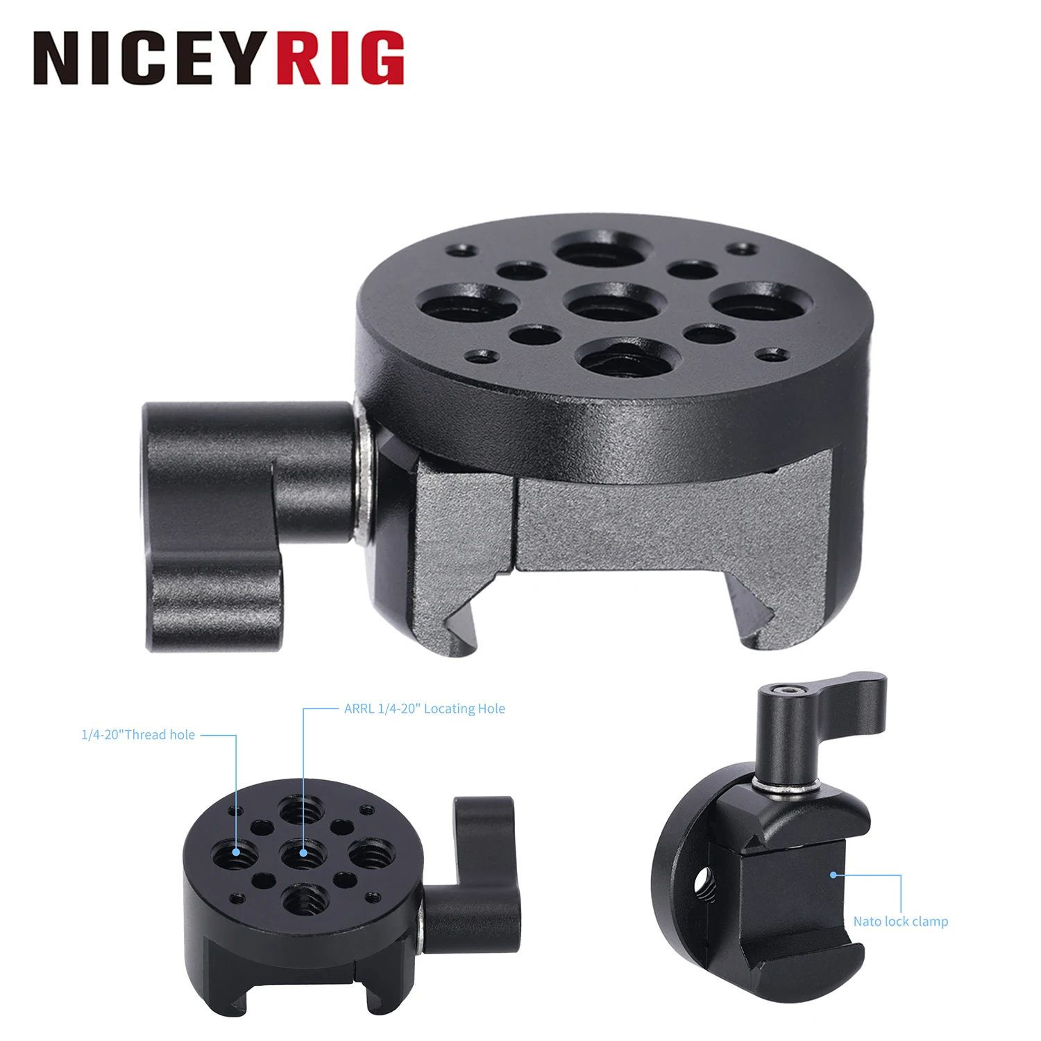 

Niceyrig Nato Clamp with Multiple 1/4 Arri Locating Thread Holes