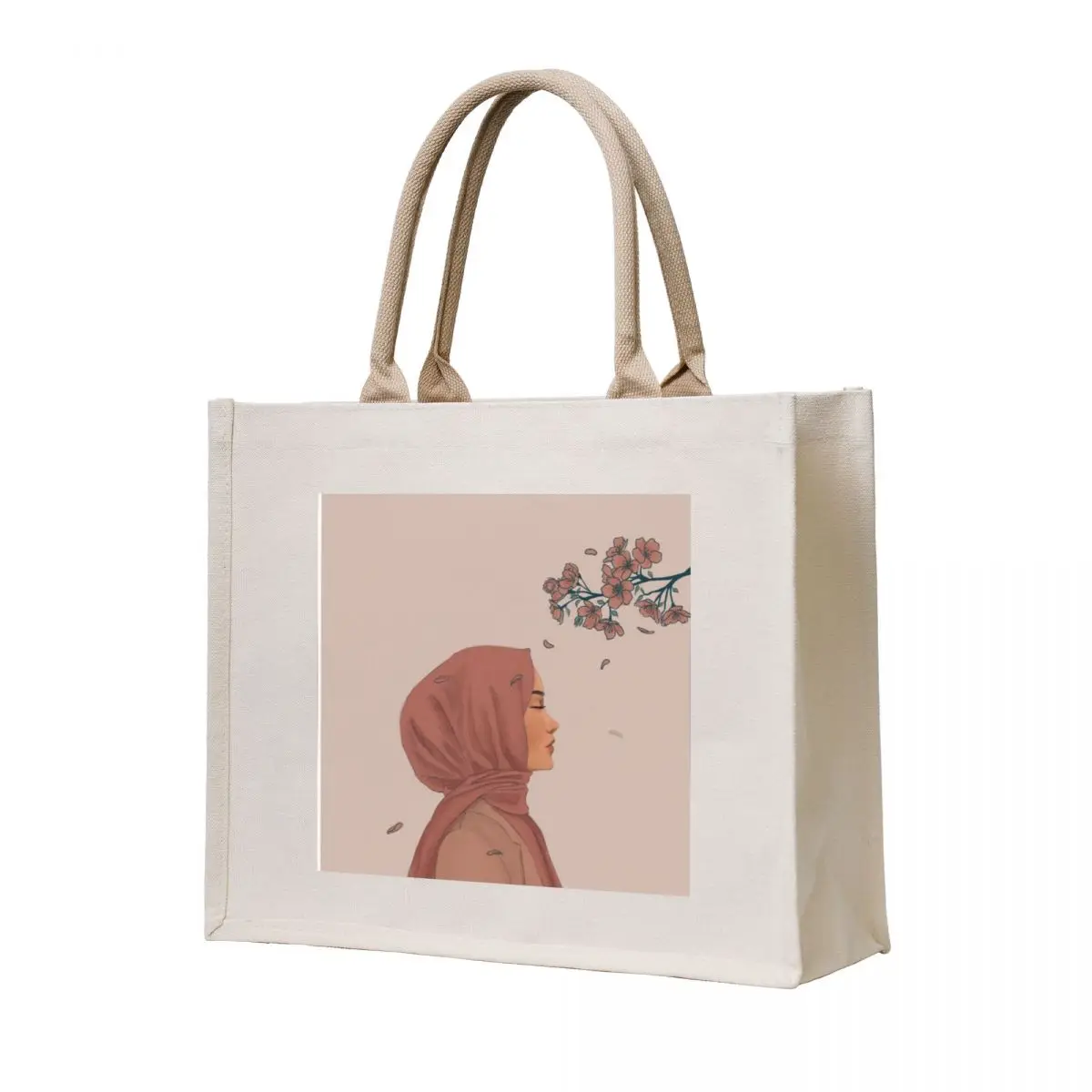 

Hijab Lady Tote Bag shopper bag women canvas ecological bags custom tote bag