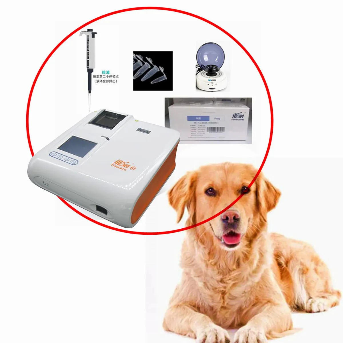 

Animal Dog Breeder Canine Second Hand Wondfo Finecare Blood Analyzer + Centrifuge + Pipette + Progesterone Tests Testing Kit