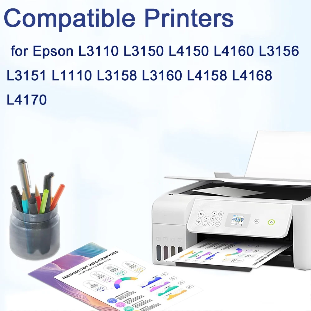 

Комплект из 10 резиновых роликов и сепарационных накладок для Epson L3110 L3150 L4150 L4160 L3156 L3151 L1110 L3158 L3160 L4158 L4168 L4170