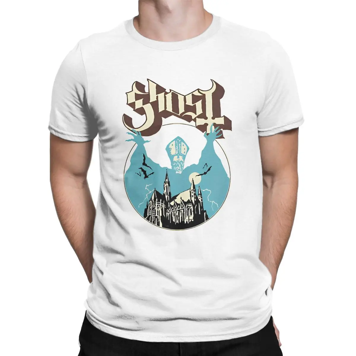 Men's Ghost Band Gonst T Shirts Water Ghoul Nameless Ghouls Pure Cotton Clothing Vintage Short Sleeve Round Neck Tees Party