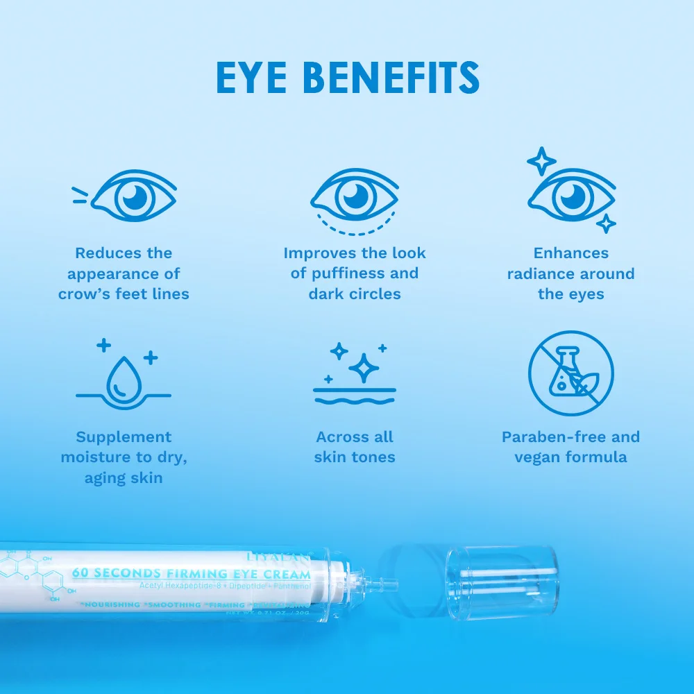 LIYALAN 60 Seconds Instant Lift Face Eye Cream Smooth Wrinkles Fine Lines Skin Firming Lighten Dark Circles Eye Bag Under Cream
