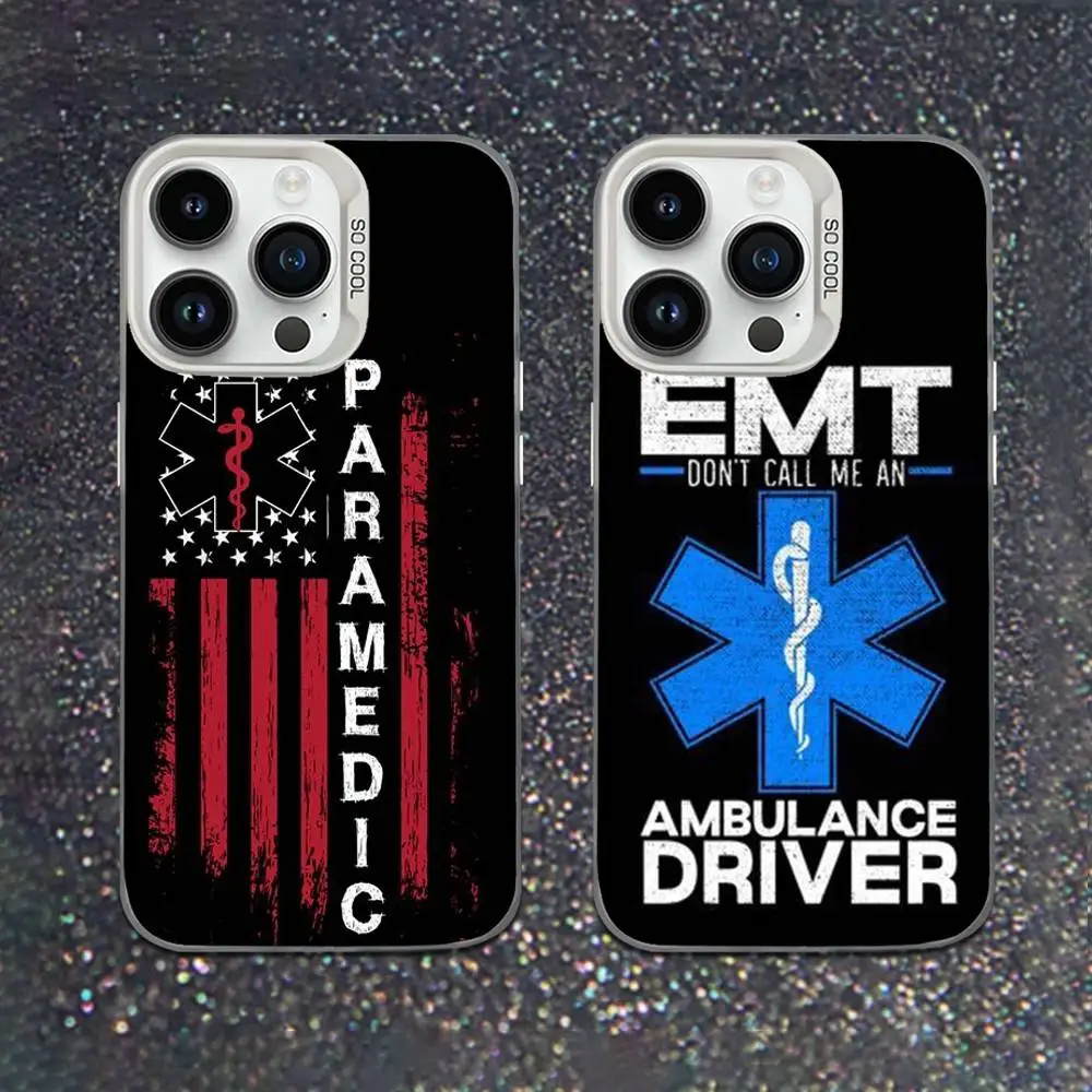 

Чехол для телефона EMT Ambulance EMS для iPhone 16,15,14,13,12,11, Mini, Pro, XS, SE, MAX, белый матовый противоударный чехол