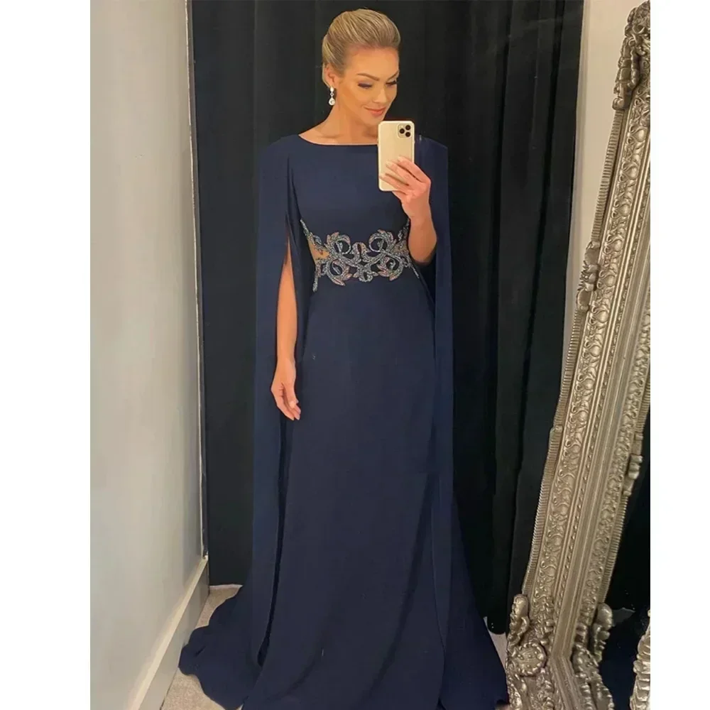 

Customized Prom Dress Modest Sleeve Floor Length Mother of The Bride Evening Dresses Party for Woemn Wedding Sparkly Rhinestones