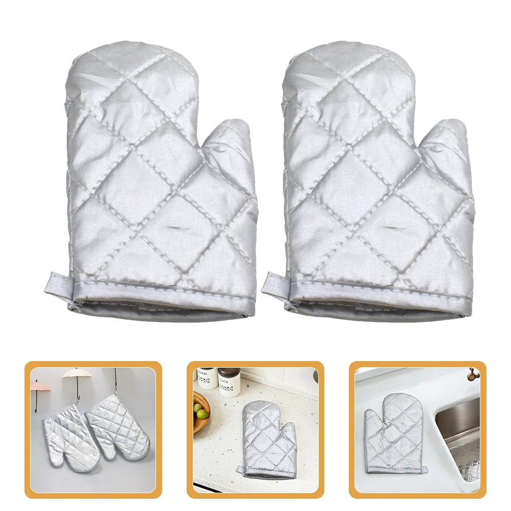 

Heat Resistant Gloves Kitchen Bakery for Cooking Anti-scald Grill Farmhouse Oven Mitts
