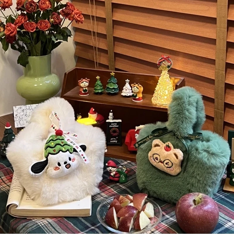 

Christmas Gift Bag Empty Box With Handle Apple Packaging Candy Favor Bags For Kids Party Decorations Holiday Supplies