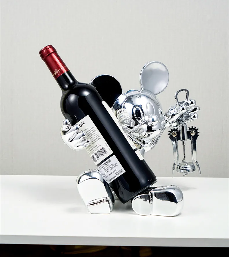 [Grappig] Anime Disney Mickey Mouse Rode wijnrek Action figure speelgoed standbeeld collectie model woondecoratie kinderen verjaardagscadeau