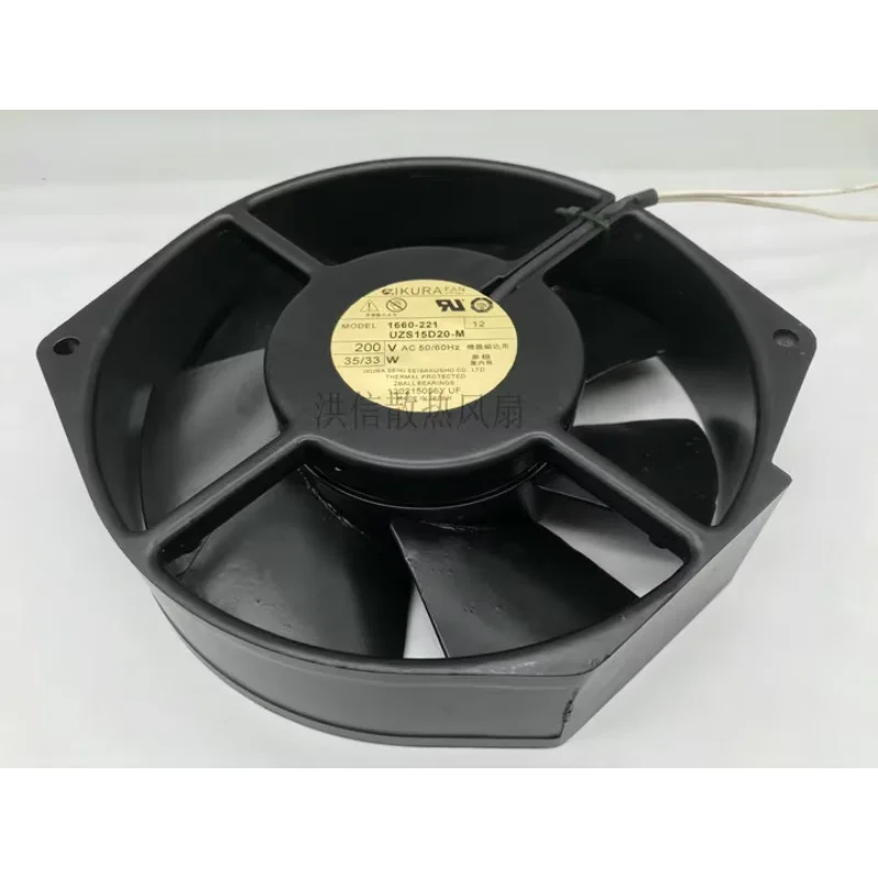 IKURA 1660-221 UZS15D20-M AC 200V 35/33W 172x150x38mm مروحة تبريد الخادم