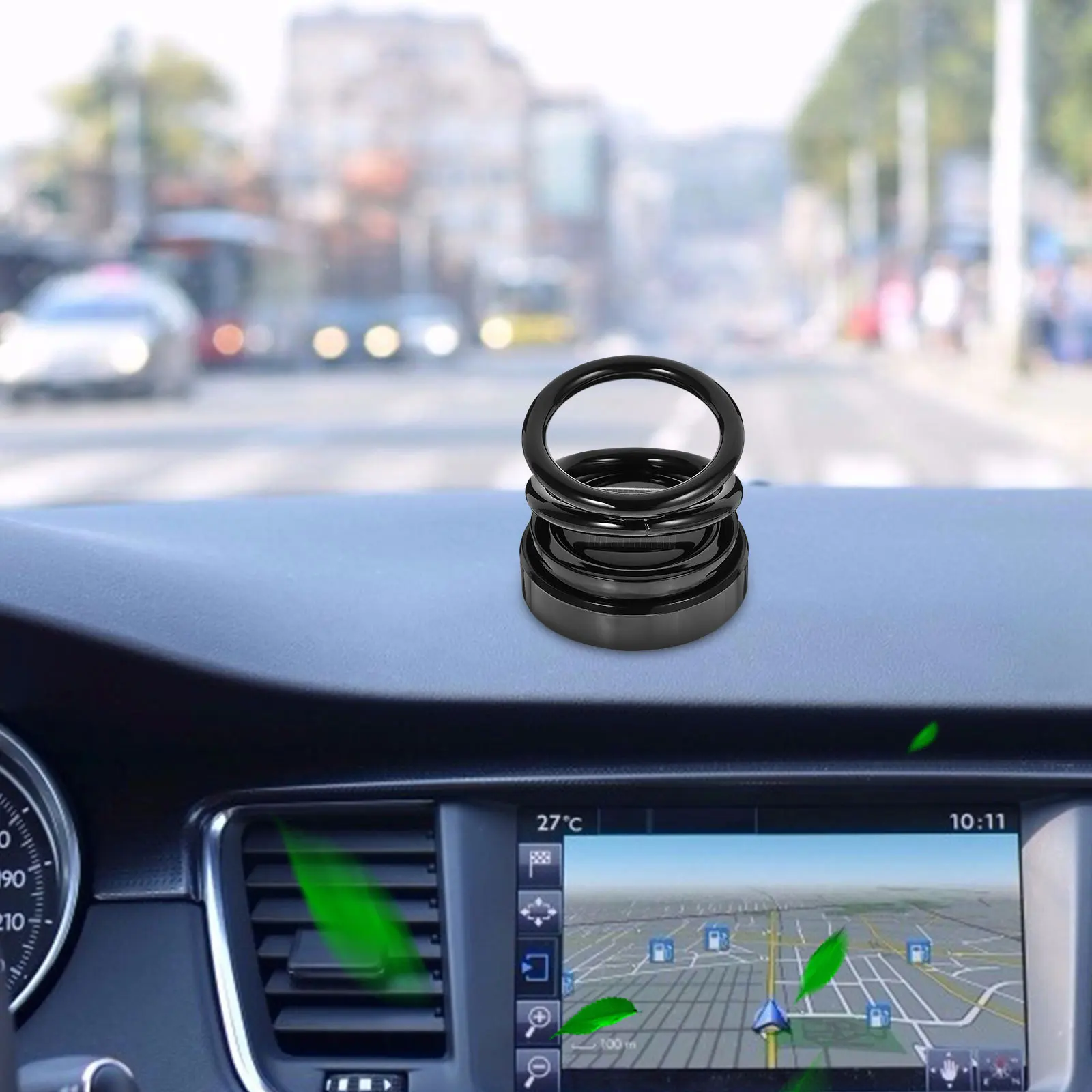 

2Pcs Dual Ring Aromatherapy Diffuser Car Air Freshener Beautiful Ornament Interior Decoration Solar Power Aromatherapy Diffuser