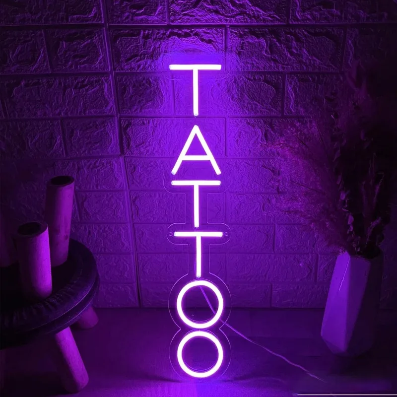 Tatuaż Neon Sign LED Neon Signs for Tattoo Shop Office Beauty Salon Wall Decor Business Decor Neon Light Dimmable Led Lights