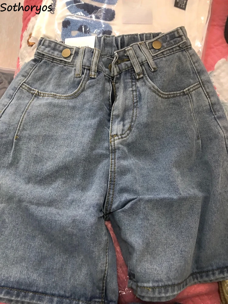 夏のデニムショートパンツ レディース ゆったり カジュアル ハイウエスト 個性的 ストリートウェア オールマッチ ヴィンテージ カレッジガールズ ウォッシュド 韓国ファッション