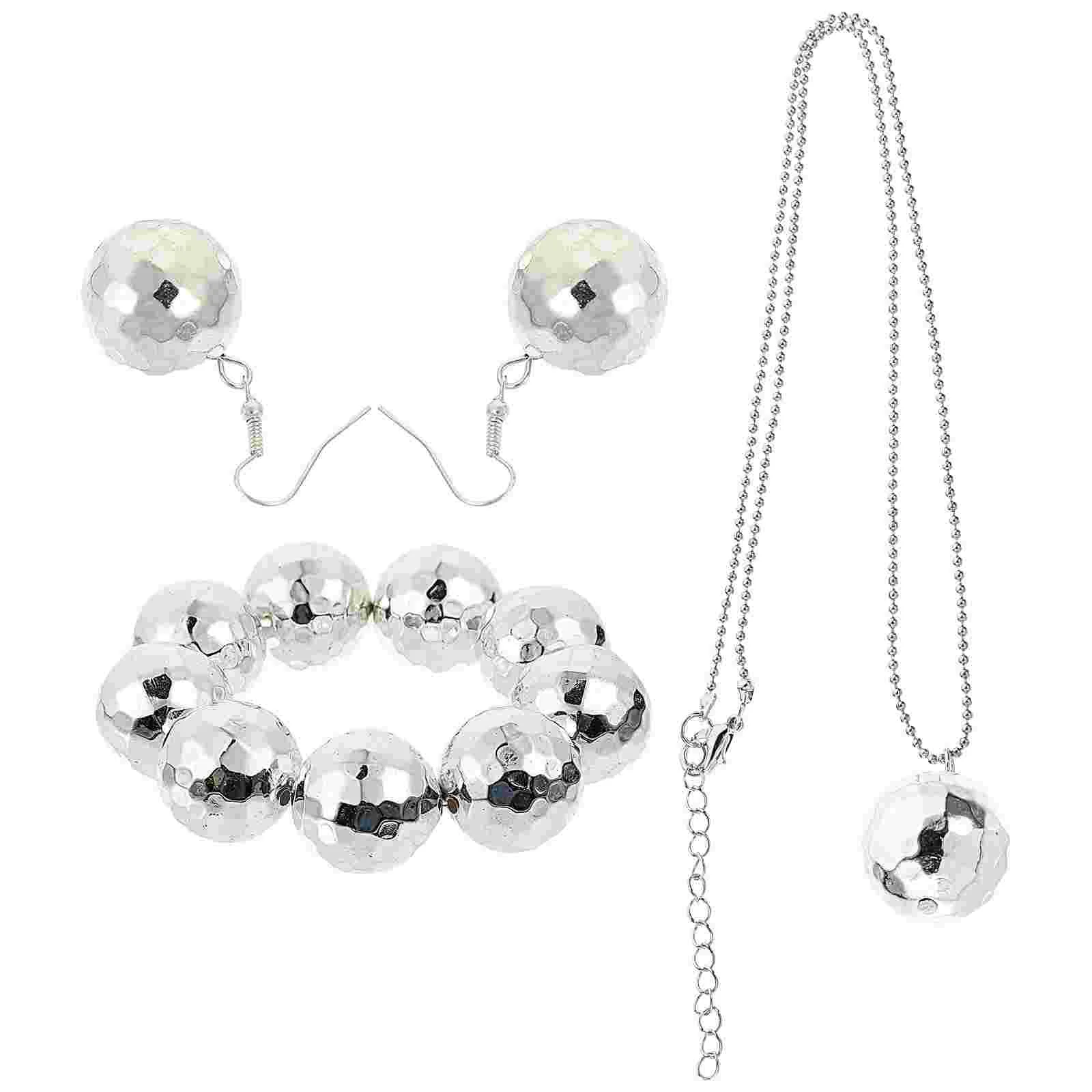 

Disco Ball Necklace Jewelry Pendant Earring Alloy Bracelet Creative and Miss of The Lid