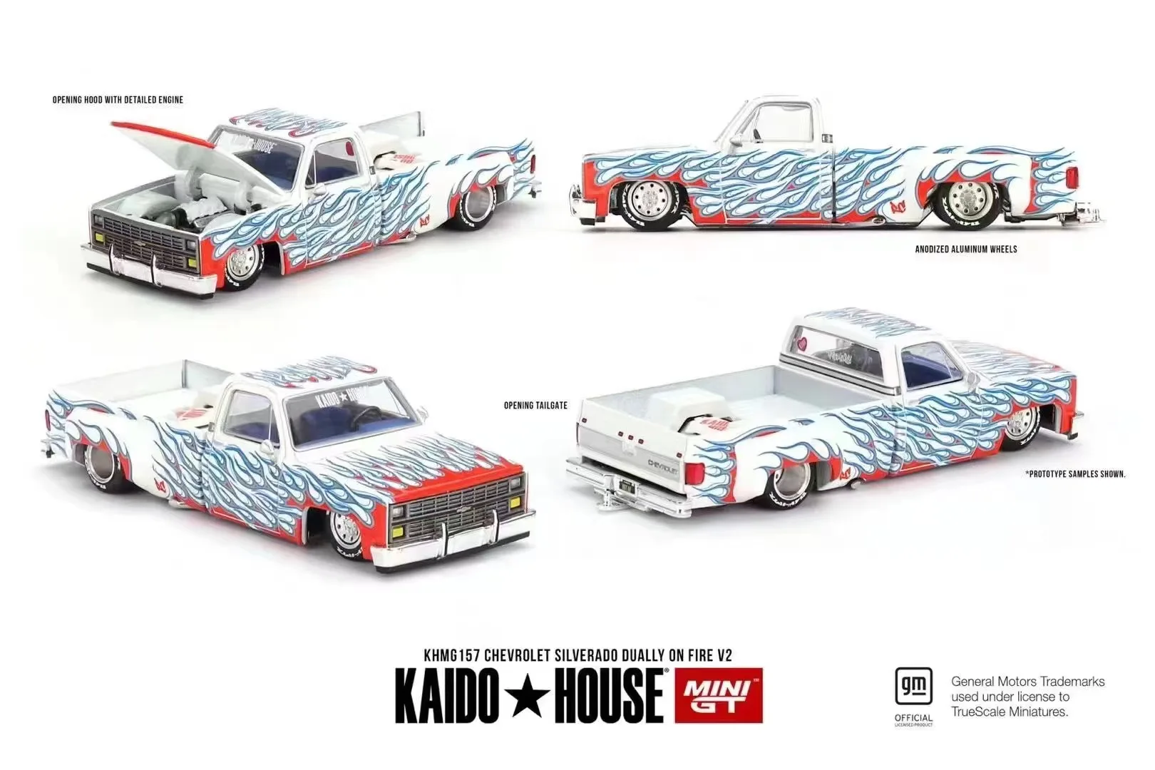 

Kaido House & MINIGT 1:64 Chevrolet Silverado Front Cover Open Alloy Car Model