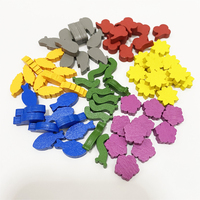 70pcs/set Mini Food Resource Tokens Mark Game Props Wooden Chess Pieces For Game Accessories