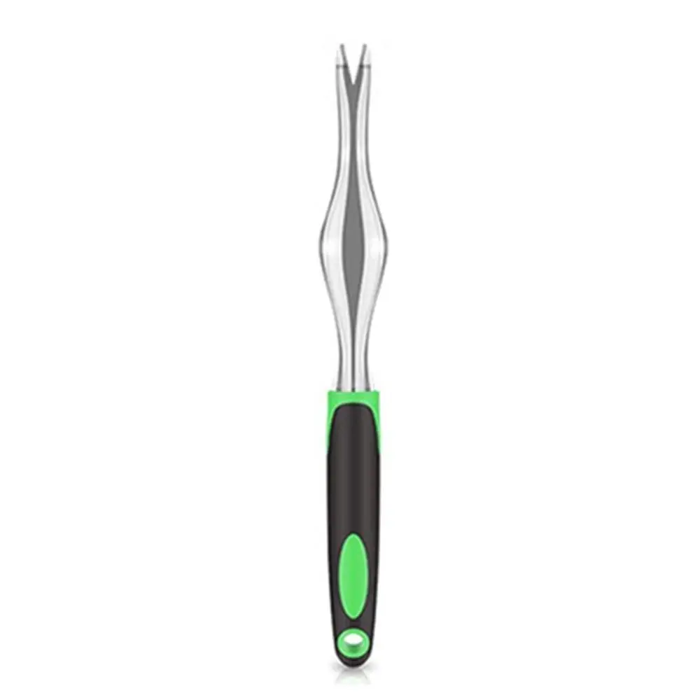 Two-Pronged Fork Hand Weeder Tool Sturdy with Ergonomic Handle Garden Weeding Fork Durable Multi-purpose Weeder Puller Tool