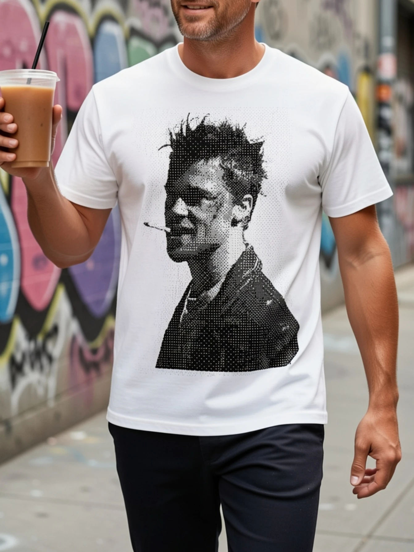 Men's Pixel Art Retro Vintage Nostalgic Portrait Character Graphic Print T Shirt Casual PLUS SIZE Fashionable Aesthetic Y2K Tops