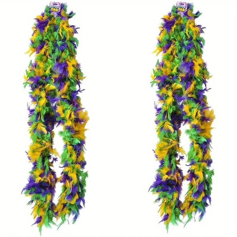 Boa di piume di Mardi Gras da 1 pezzo - Ghirlanda soffice e lussuosa, ottimo accessorio per abiti di Mardi Gras per donne e uomini, costumi di Mardi