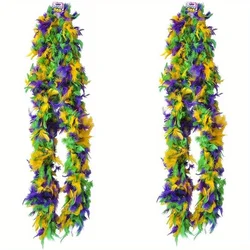 Boa di piume di Mardi Gras da 1 pezzo - Ghirlanda soffice e lussuosa, ottimo accessorio per abiti di Mardi Gras per donne e uomini, costumi di Mardi Gras