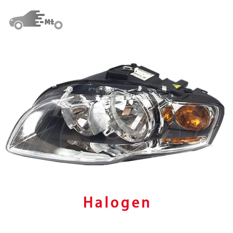 For Audi A4 B7 Halogen Headlight Assembly OEM Style Front Headlamp Bulb Socket Plug & Play Replacement