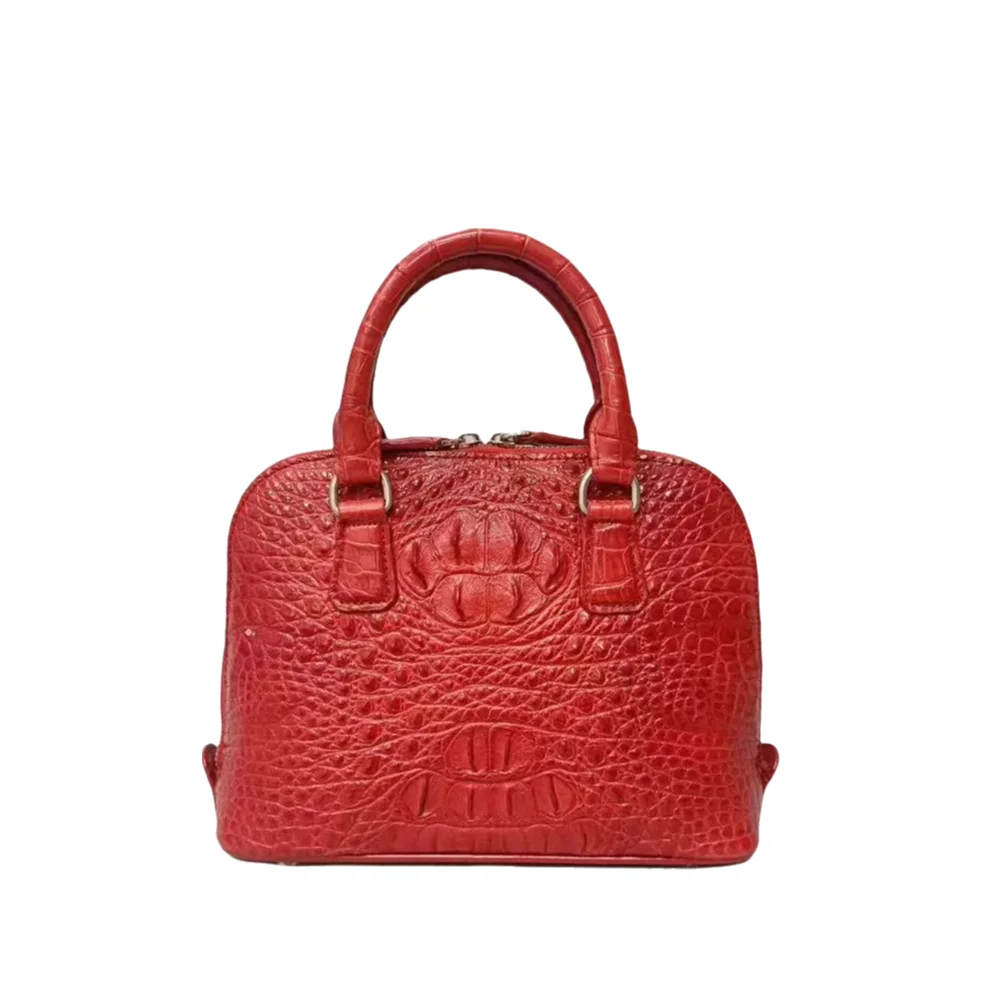New real crocodile leather women's bag authentic crocodile leather shell bag fashion design women's handbag