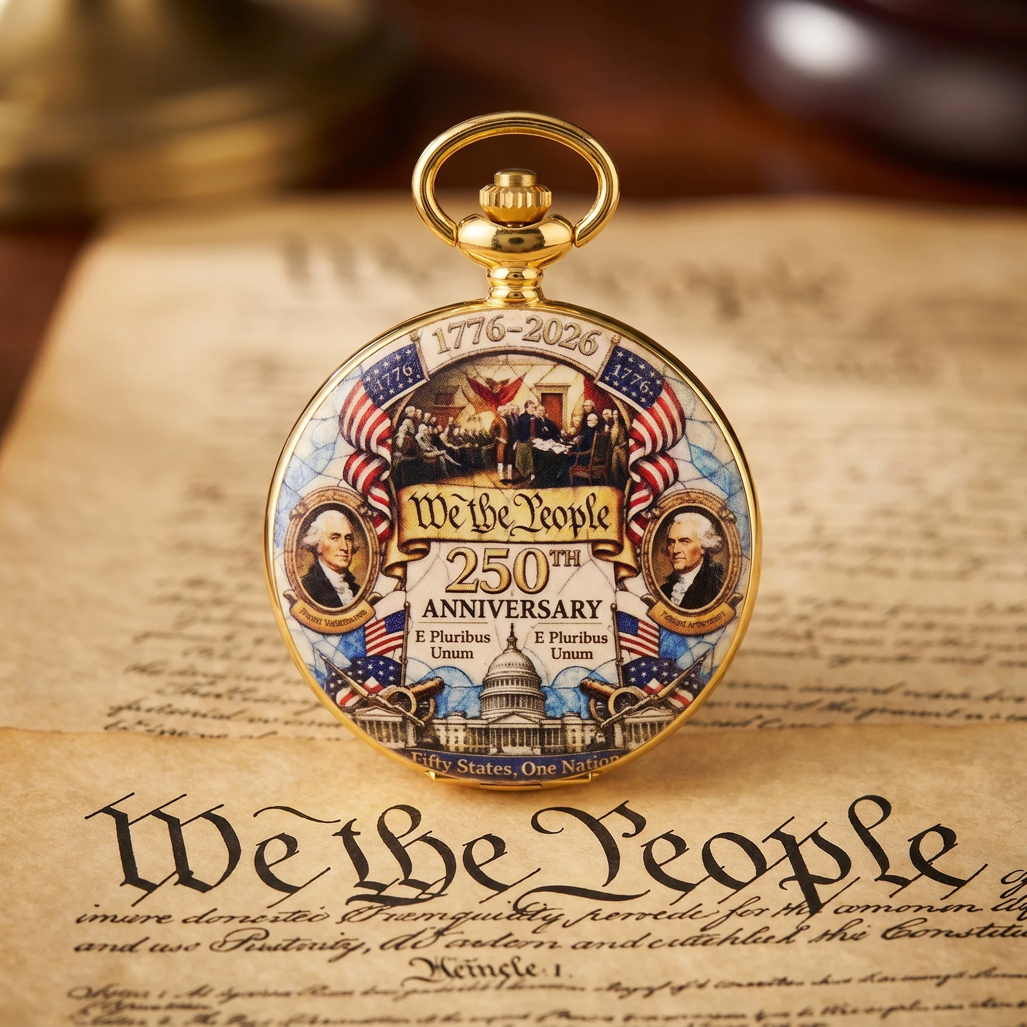 250th Anniversary Commemorative Non-waterproof Watch Based on the United States Declaration of Independence