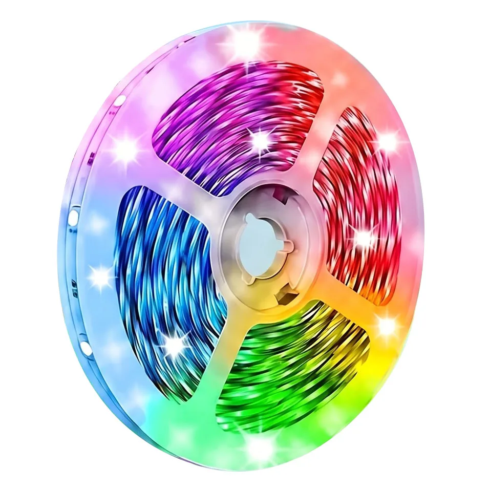 3535 LED-Lichtstreifen, Smarte Bluetooth-App-Steuerung, Musik-Sync-Lichtstreifen, RGB-Farbwechsel-Streifen mit 44-Tasten-Fernbedienung, Weihnachtsbeleuchtung, für Wohnzimmer,