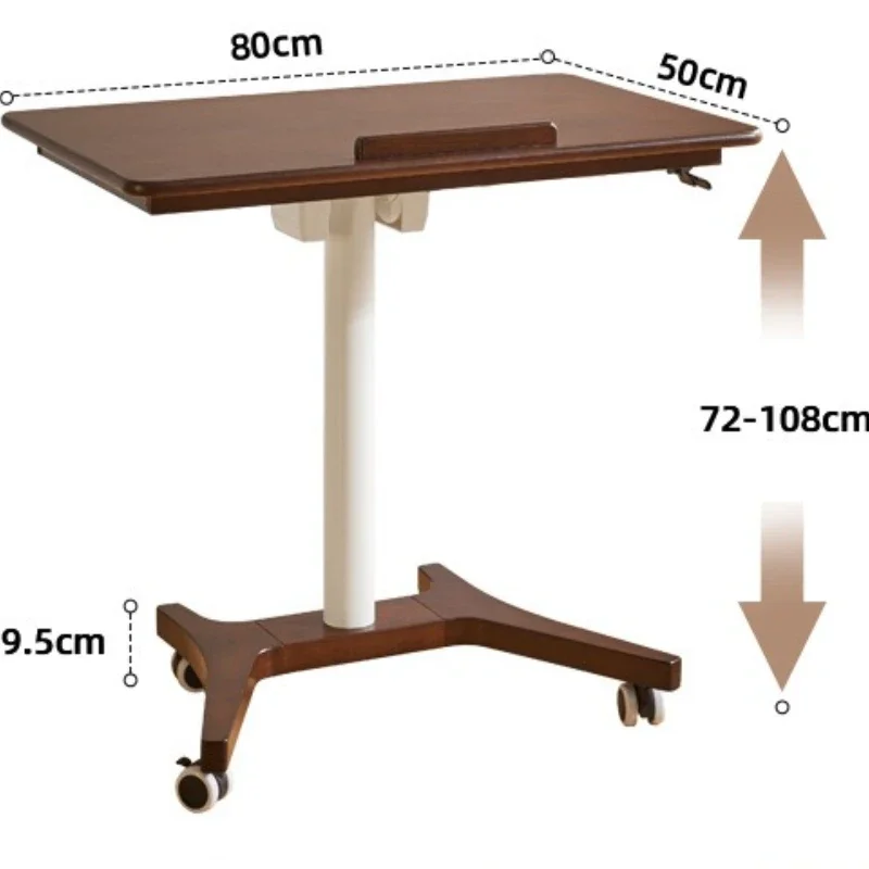 Solid wood lifting computer desk, removable bedside table