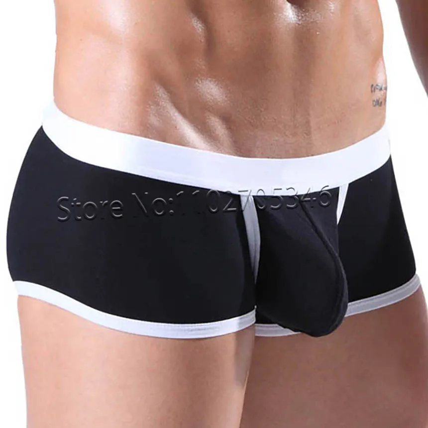 مثير الشاطئ جذوع ملابس داخلية للرجال زلة السباحة موجز ثوب السباحة Boxershort الذكور بيكيني تنفس القطن أكياس مفتوحة الحقيبة المنقولة #3