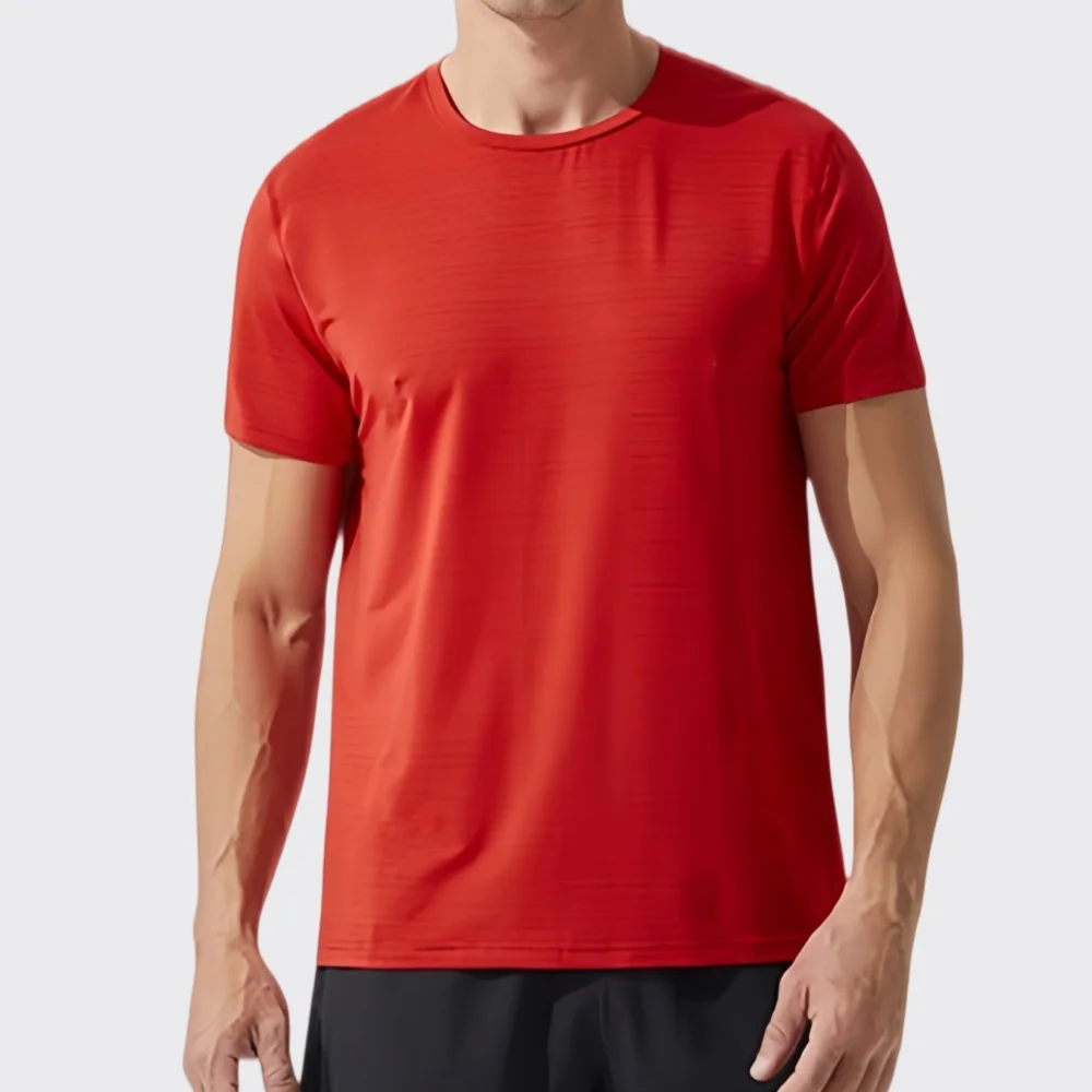 Men's Running Quick Drying T-shirts Breathable Fitness Workout Short Sleeve Sport Tops Men Elasticity Outdoor Sports Short Shirt