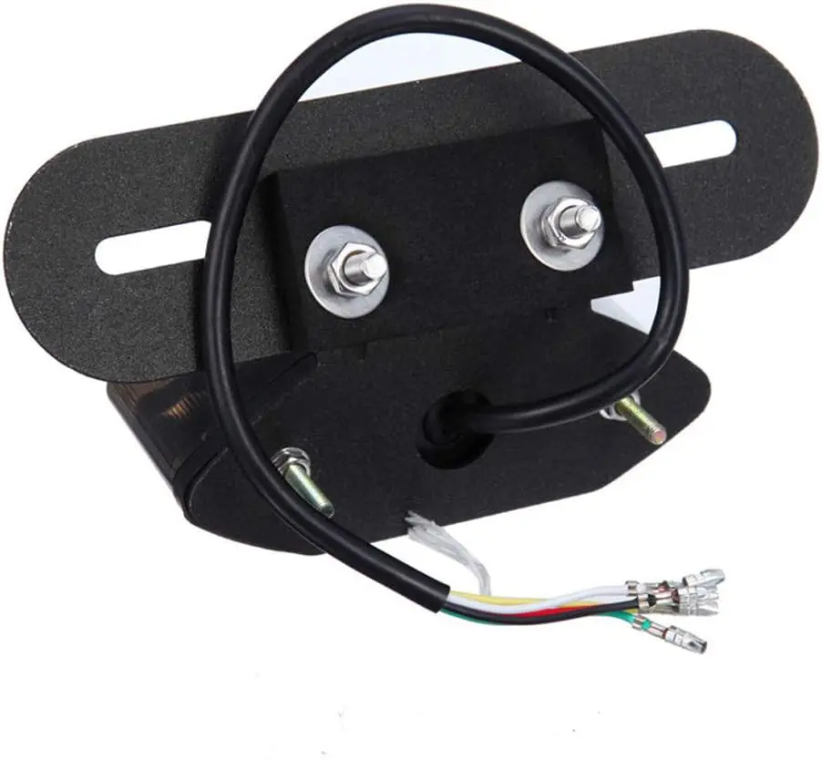 12V 16 LED Universal Motorcycle Integrated Brake Tail Running Light Turn Signla License Plate Lamp (Smoked Black Cover)