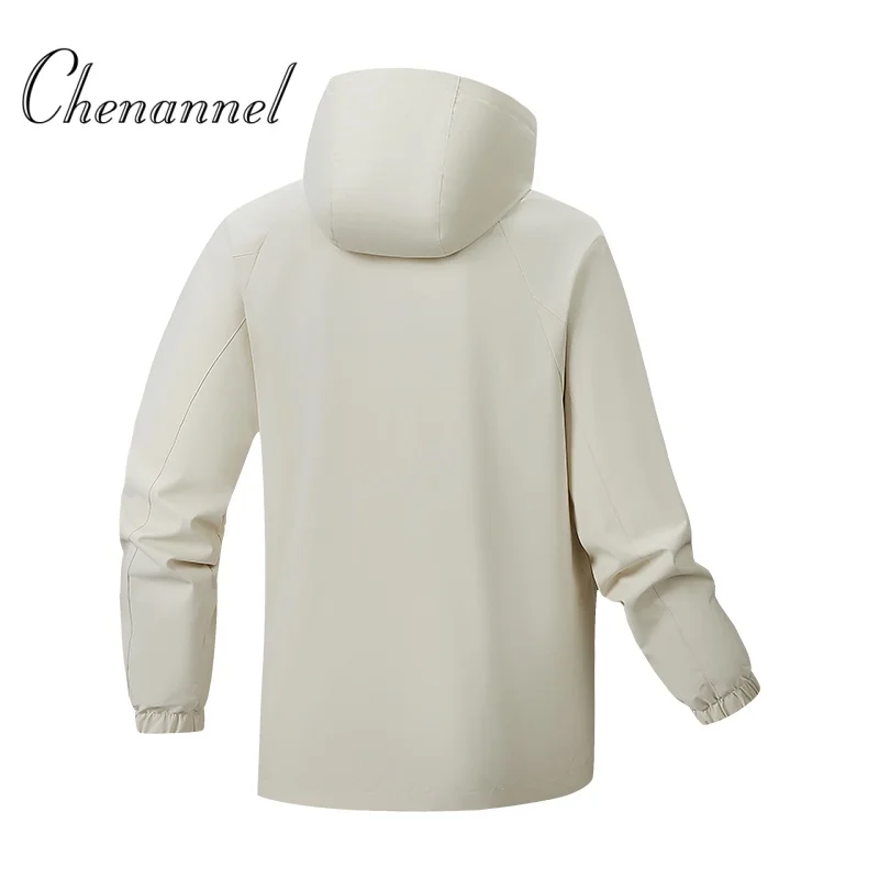 

Мужская свободная повседневная ветрозащитная рабочая куртка с капюшоном большого размера, черно-белая универсальная и модная одежда