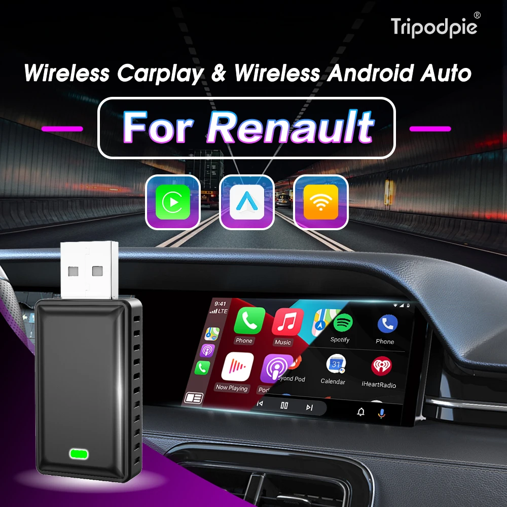 Draadloze Android Auto Adapter Draadloze Carplay 2in1 Smart Dongle Play & Plug Voor Renault Twingo Duster Espace Talisman Talisman