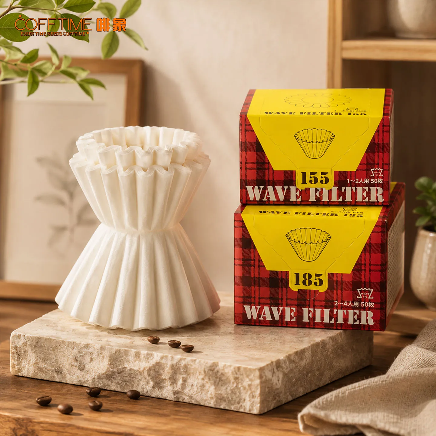 50Pcs Coffee Filter Paper 155/185 Filter Cup Bleached Drip Coffee Filters for 1-2 Cups Pour Over Brewer Disposable Paper Filters