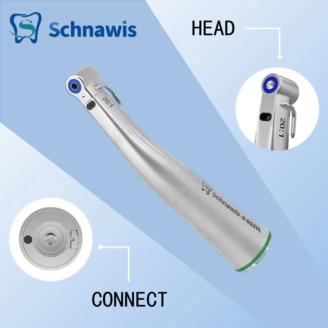 Dental Implant Motor Handpiece 20:1 Detachable Irrigation System Inner External Water Spray Against Contra Angle Handpiece Fiber