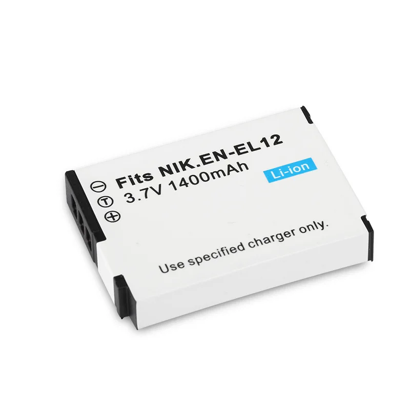 니콘 쿨픽스 A/B 시리즈용 EN-EL12 1400mAh 배터리 USB-C 고속 충전 30% 추가 전력 및 과열 보호
