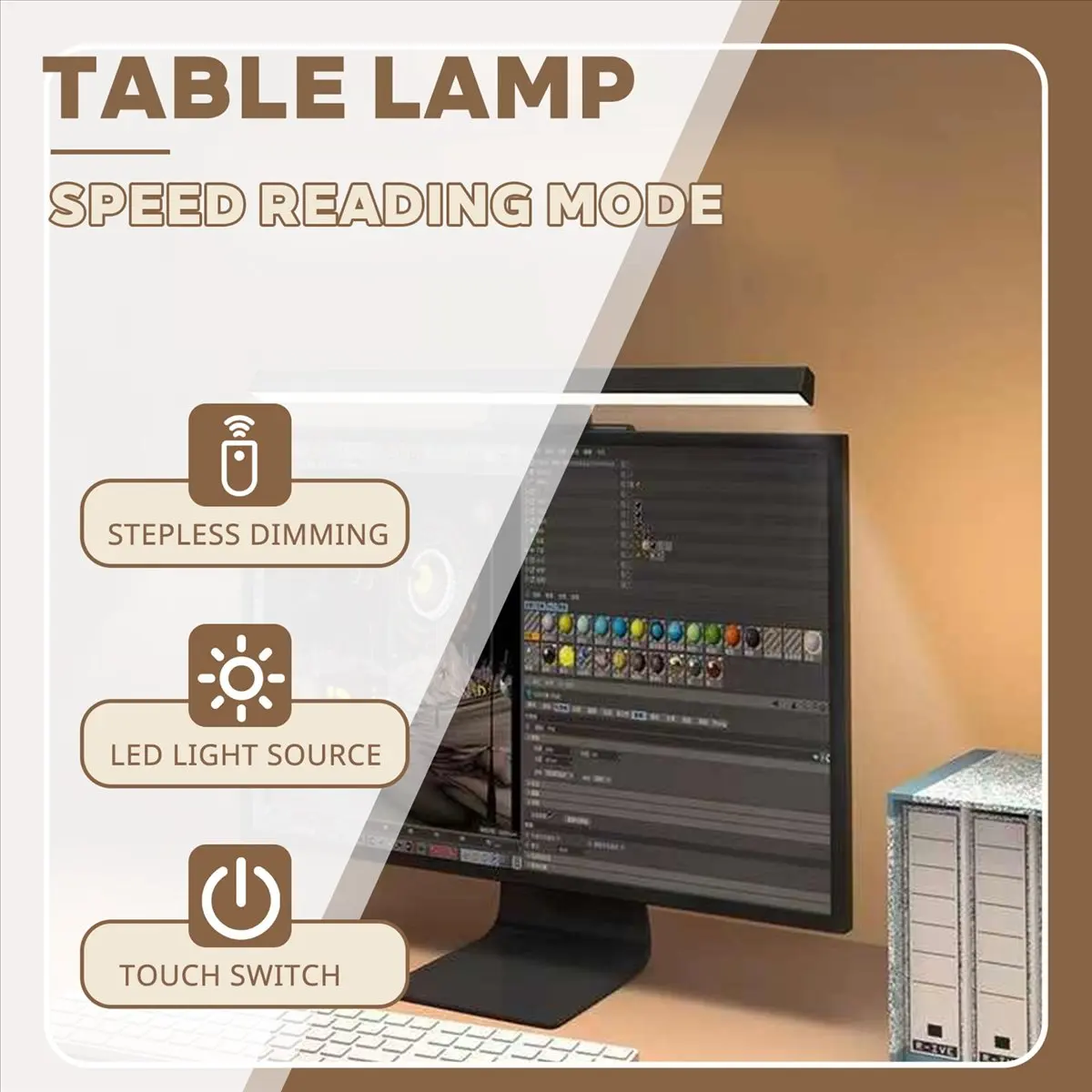 ABMO Световая панель для монитора ноутбука USB для электронного чтения Светодиодная рабочая лампа 3, регулируемая цветовая температура, без бликов экрана