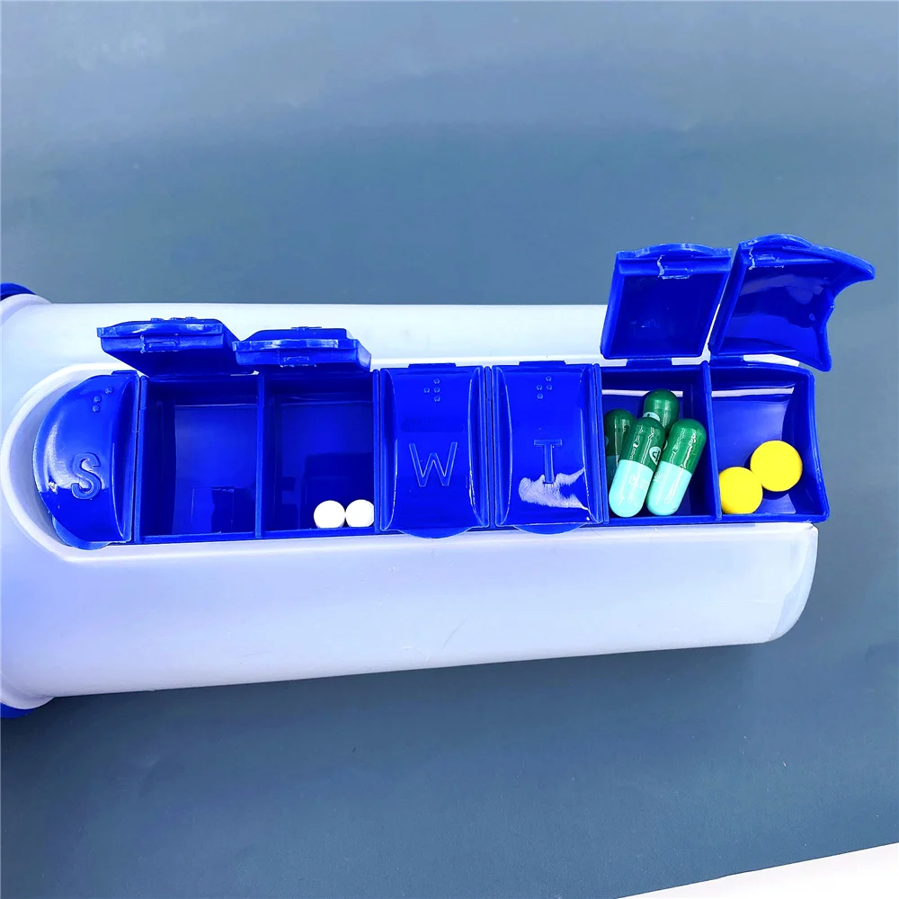 600ml Sports Plastic Water Bottle Combine Daily Pill Boxes Organizer Drinking Bottles Leak-proof Bottle PP Box Outdoor Pillbox