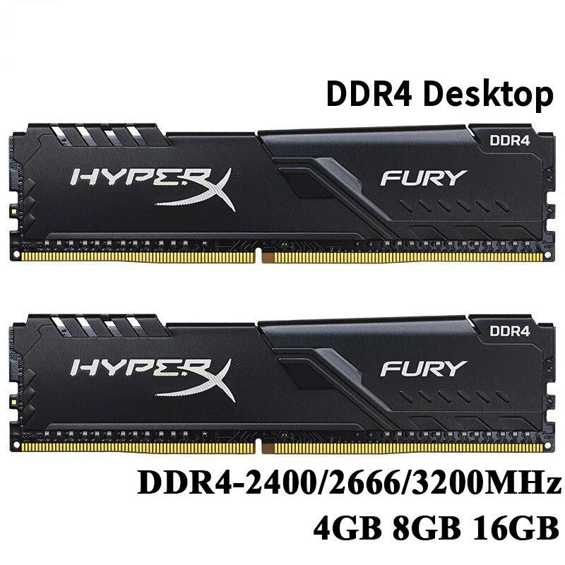 

HyperX RAM DDR4 16GB 8GB 4GB 32GB 2133 2400 2666MHz 3200MHz 3600MHz 1.2V PC4-21300 25600 28800 19200 DIMM 288pin Desktop Memory