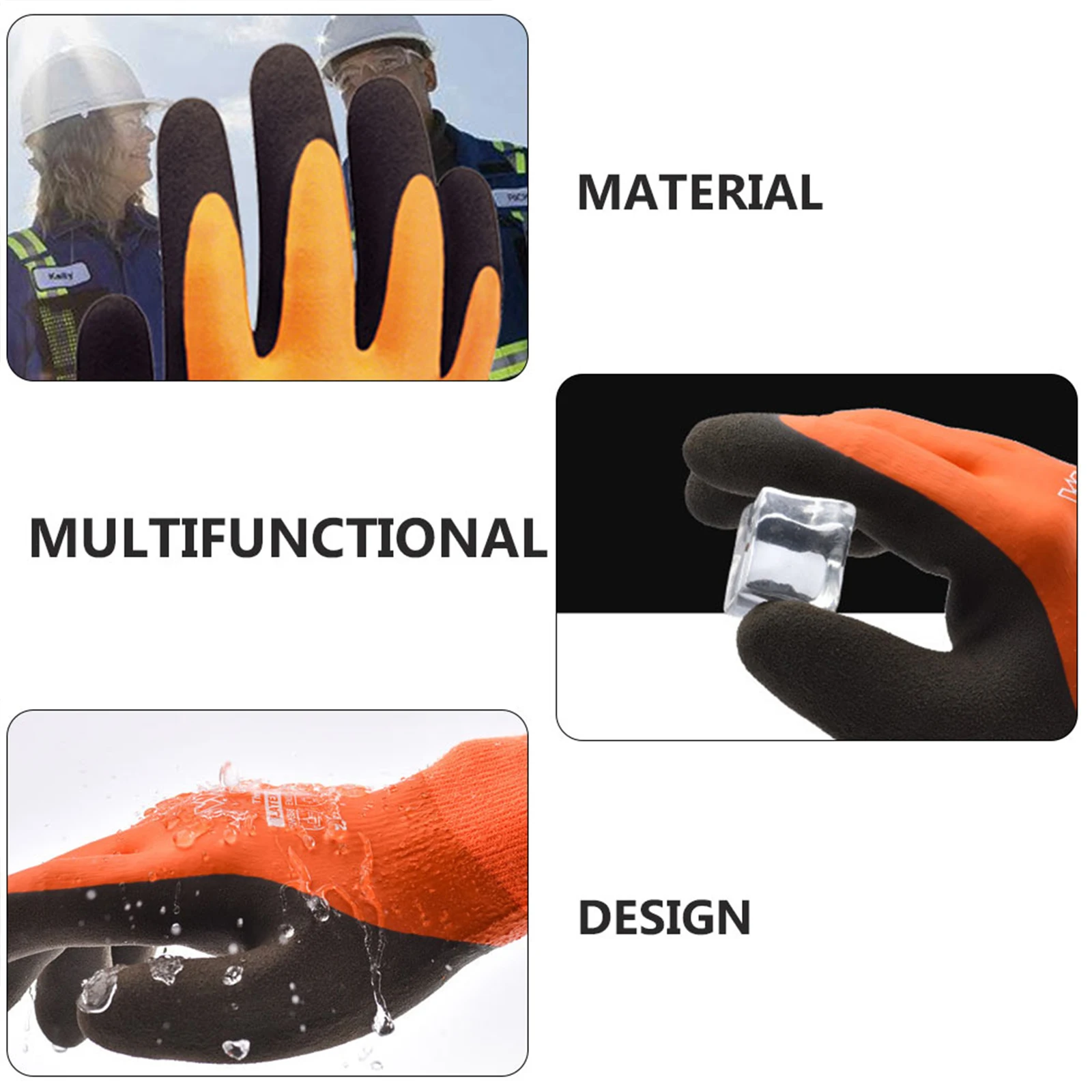 

1Pair Cold-Proof Waterproof Warm Gloves Simple Style Gardening Gloves Freeze-Proofing Labor Protective Low Temperature Resistant