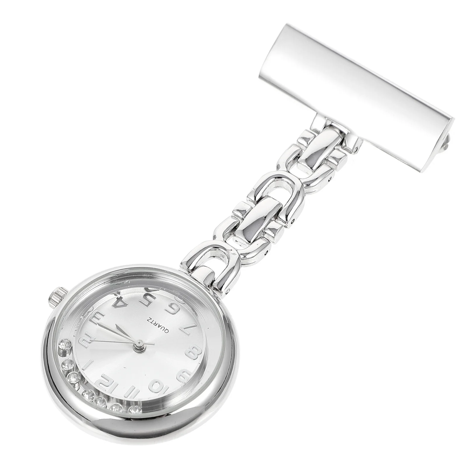 Reloj Fob de enfermera con incrustaciones de diamantes, elegante, efecto decorativo generoso, Esfera Grande, vista clara, práctico para enfermeras